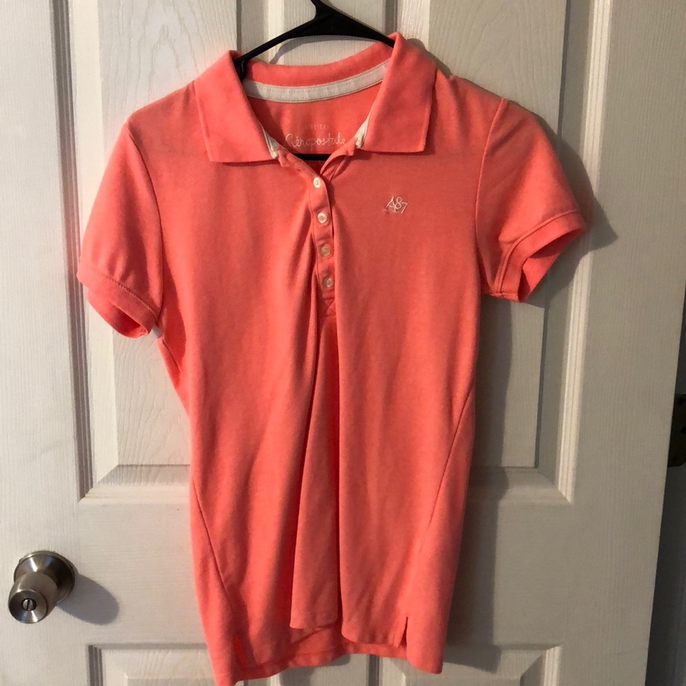 Bright coral Aéropostale polo
